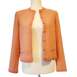Castleberry Vintage Salmon Button Up Long Sleeves Short Jacket Sz. 6